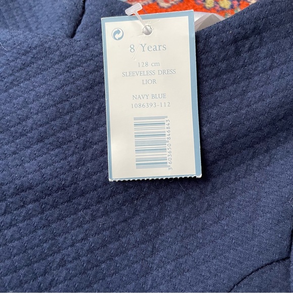 NWT Jacadi Paris Classic & Elegant Pleated Drop Waist Dress Navy Blue - Picture 6 of 14